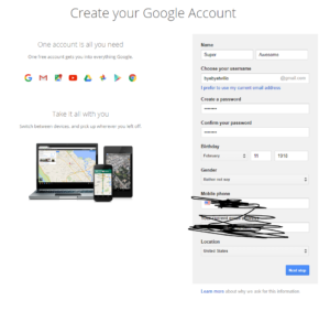 Create Gmail Account